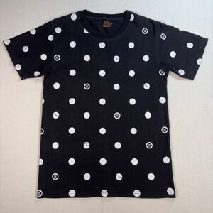 Evisu Vintage T-Shirt Men's XL Black Polka Dot Logo Crew‎ Neck Japanese